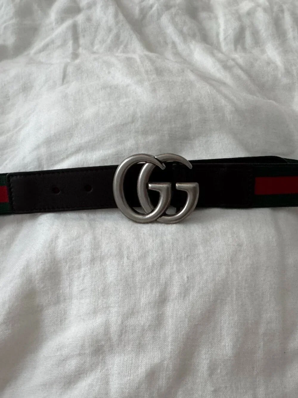 Authentic Gucci Children’s Youth Large L Web Elastic Double G Belt 432707